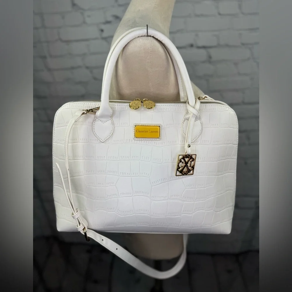 Christian Lacroix Vegan Croc Print Satchel